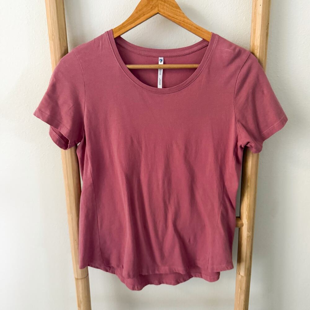 Kuhl Womens Small Pink Short Sleeve T Shirt Organic Cotton Scoop Neck Casual